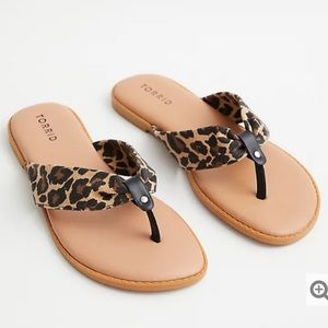 NWT TORRID Leopard Canvas Flip Flop